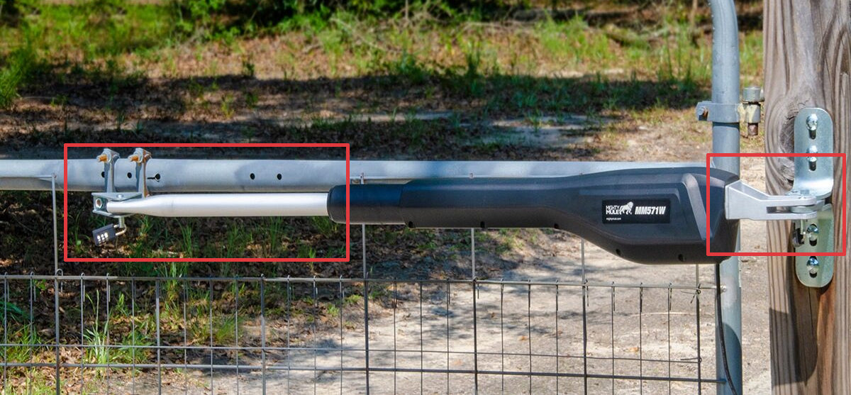 Cleaning the extended opener arm and checking manual gate movement.