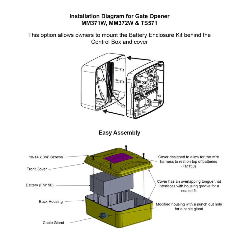 AGO Battery and Enclosure Accessory (MMB200) | Mighty Mule Automatic Gate Openers
