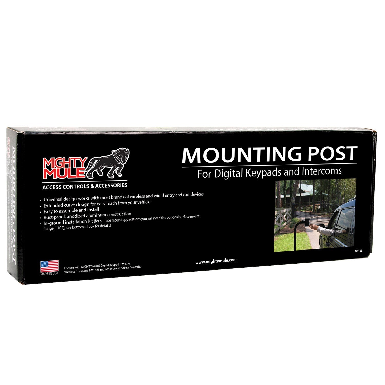 Mighty Mule Digital Keypad Mounting Post for Automatic Driveway Gate Openers