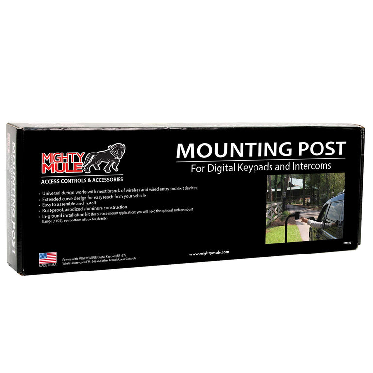 Aluminum Mounting Post for Gate Opener Keypads (FM100) | Mighty Mule Automatic Gate Openers