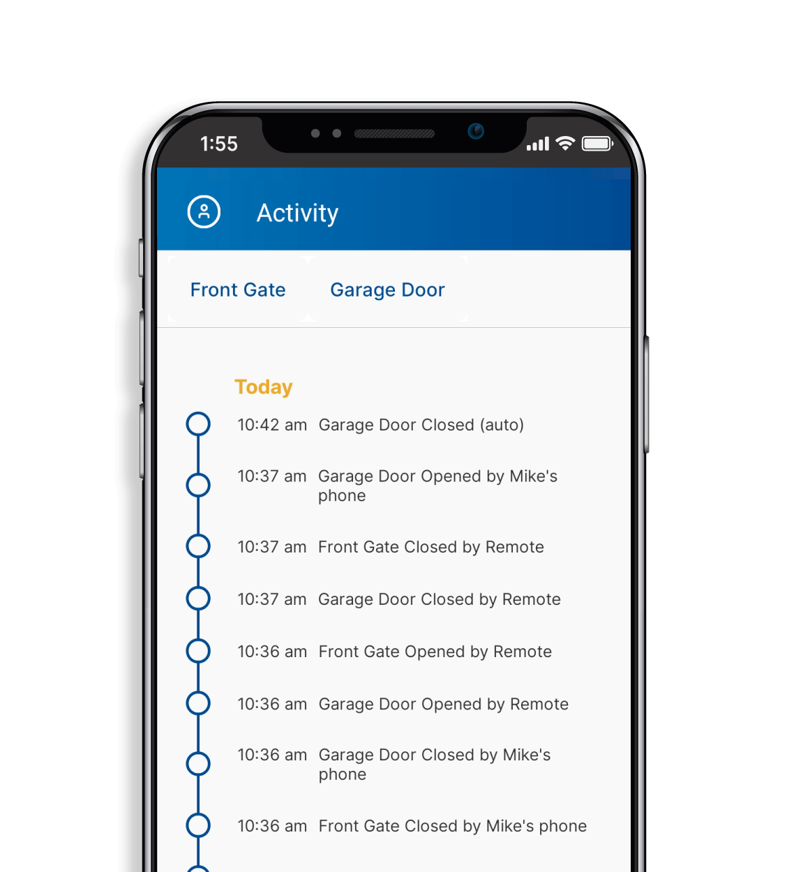 Image of Nice GO App Device History