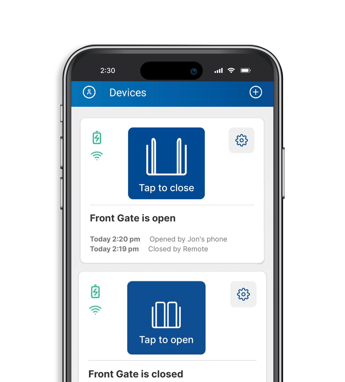 Image of Nice GO App Gate Status